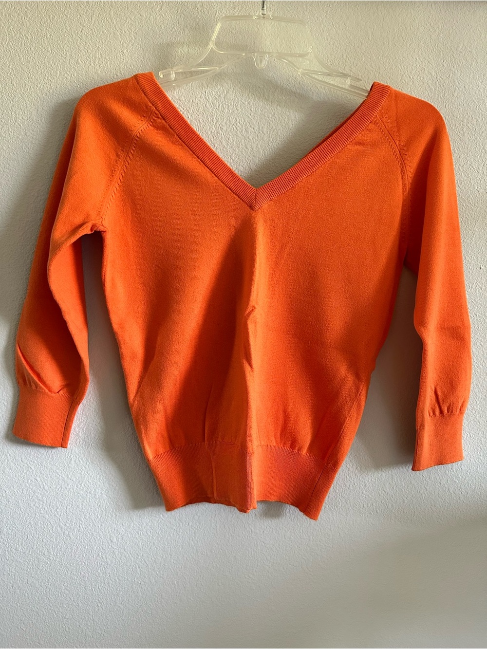 V-Neck Lightweight Orange Women's Sweater